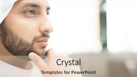  Presentation with arabic music arab man playing - Presentation design featuring man in national clothes keep background and a lemonade colored foreground