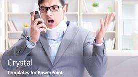  Presentation with cervical - Colorful theme enhanced with man-in-neck-brace-cervical backdrop and a gray colored foreground