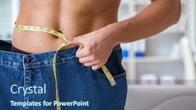  Presentation with weight loss - Beautiful presentation design featuring man-in-oversized-pants backdrop and a ocean colored foreground