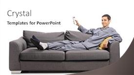  Presentation with air conditioning - Presentation theme consisting of man-in-pajamas-laying background and a white colored foreground