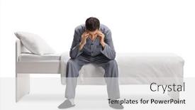  Presentation with bed - PPT layouts enhanced with man-in-pajamas-sitting background and a white colored foreground
