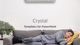  Presentation with air conditioning - Audience pleasing PPT theme consisting of man-in-pajamas-sleeping backdrop and a white colored foreground