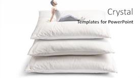  Presentation with chemistry white pills - Theme having man-in-pajamas-stretching background and a white colored foreground