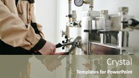  Presentation with plumber - Beautiful presentation featuring man-in-plumber-uniform-using backdrop and a gray colored foreground