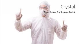  Presentation with music man in suit guitar - Colorful presentation theme enhanced with man-in-protective-suit-isolated backdrop and a white colored foreground