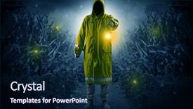  Presentation with night - Amazing presentation having man in raincoat at night backdrop and a  colored foreground