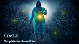  Presentation with guys night out - Amazing theme having man in raincoat at night backdrop and a  colored foreground