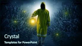  Presentation with night - PPT layouts with man in raincoat at night background and a  colored foreground