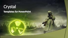  Presentation with radioactivity - Beautiful theme featuring man in respirator against nuclear backdrop and a black colored foreground