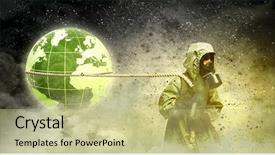  Presentation with nuclear chemistry - Beautiful theme featuring photo picture of a big backdrop and a dark gray colored foreground