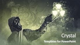  Presentation with nuclear - Slide deck consisting of man in respirator against nuclear background and a gray colored foreground