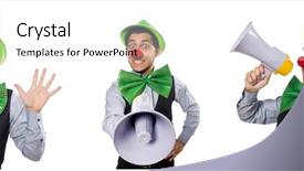  Presentation with saint patrick day - Presentation featuring man in saint patrick holiday background and a  colored foreground