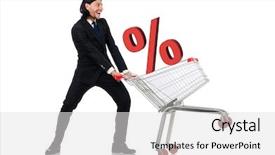  Presentation with human rights concept chained man - Beautiful PPT theme featuring man in sale and discount backdrop and a light gray colored foreground