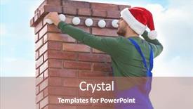  Presentation with old wite man and his music - Audience pleasing slides consisting of man in santa hat decorating backdrop and a  colored foreground