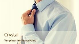  Presentation with formal - Presentation theme enhanced with man in shirt dressing background and a cream colored foreground