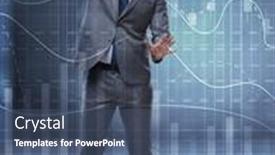  Presentation with stock trading - Presentation theme consisting of man-in-stock-exchange-trading background and a ocean colored foreground