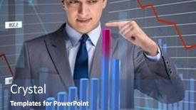  Presentation with stock trading - Presentation design with man-in-stock-trading-business background and a ocean colored foreground