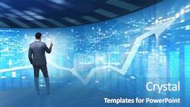  Presentation with stock broker - Amazing presentation theme having man in stock trading business backdrop and a teal colored foreground