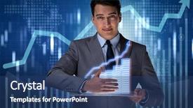  Presentation with stock trading - PPT layouts featuring man in stock trading business background and a ocean colored foreground