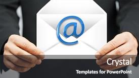  Presentation with envelope - PPT theme having man in suit holding envelope background and a dark gray colored foreground