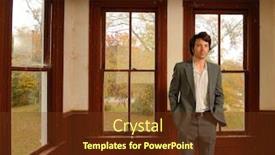  Presentation with surveys - Audience pleasing PPT theme consisting of man-in-suit-surveys backdrop and a tawny brown colored foreground