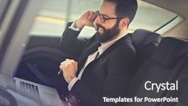  Presentation with car accident cell phone - Cool new slides with man in the car reading backdrop and a dark gray colored foreground