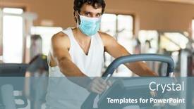  Presentation with gym - Cool new presentation theme with man-in-the-gym-exercising backdrop and a seafoam green colored foreground