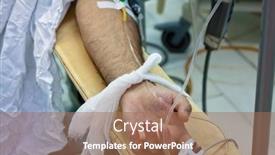  Presentation with hospital - Amazing PPT theme having man-in-the-hospital-having backdrop and a coral colored foreground