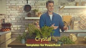  Presentation with juggling - Slides enhanced with man-in-the-kitchen-unpacking background and a tawny brown colored foreground