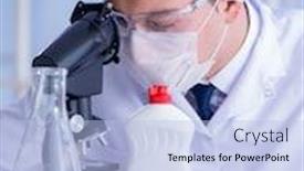  Presentation with lonely man new zealand tourists - Slide deck featuring man-in-the-lab-testing background and a light blue colored foreground