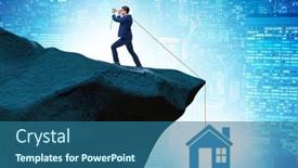  Presentation with concept - Presentation theme having man-in-the-morgage-repayment background and a ocean colored foreground