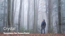  Presentation with dark forest landscape - Slides with man-in-the-mysterious-dark background and a gray colored foreground