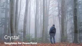  Presentation with dark forest landscape - Cool new slide deck with man-in-the-mysterious-dark backdrop and a gray colored foreground