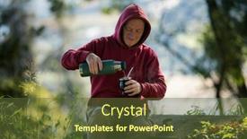  Presentation with water park - Slides enhanced with man-in-the-park-pours background and a tawny brown colored foreground