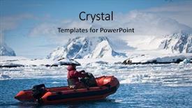  Presentation with antarctic - Presentation featuring man in the red boat background and a light blue colored foreground