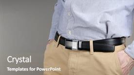  Presentation with trousers - Beautiful PPT layouts featuring man in trousers and shirt backdrop and a coral colored foreground