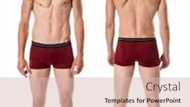  Presentation with shot - Colorful slides enhanced with man in underwear studio shot over white backdrop and a lemonade colored foreground