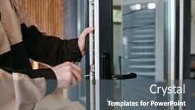  Presentation with work - Amazing PPT theme having man-in-uniform-fixing-detail backdrop and a gray colored foreground