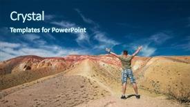  Presentation with mars - PPT layouts consisting of man in valley of mars background and a ocean colored foreground