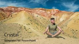  Presentation with mars - Audience pleasing theme consisting of man in valley of mars backdrop and a coral colored foreground