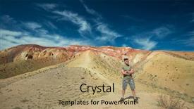  Presentation with mars - PPT layouts featuring man in valley of mars background and a coral colored foreground