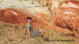  Presentation with mars - Amazing presentation theme having man in valley of mars backdrop and a coral colored foreground