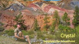  Presentation with mars - Colorful PPT theme enhanced with man in valley of mars backdrop and a tawny brown colored foreground