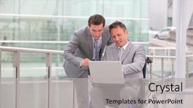  Presentation with business travel - Colorful PPT layouts enhanced with man in wheelchair in business backdrop and a  colored foreground