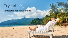  Presentation with malaysia - Cool new slide deck with man-in-white-relaxing backdrop and a light blue colored foreground