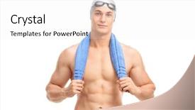  Presentation with swim - Presentation with man in white swim trunk background and a  colored foreground