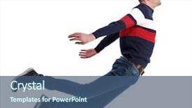  Presentation with falling person - Slide set enhanced with man in zero gravity background and a ocean colored foreground