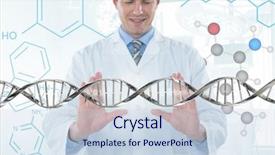  Presentation with medical dna - Cool new presentation theme with man interacting with 3d dna backdrop and a lemonade colored foreground