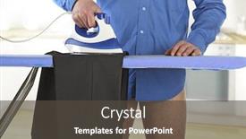  Presentation with ironing - Theme consisting of man ironing his clothes background and a dark gray colored foreground
