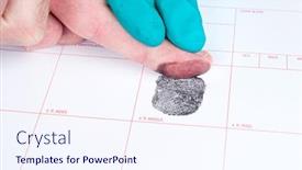  Presentation with fbi crime - Audience pleasing slide set consisting of man-is-being-finger-printed backdrop and a sky blue colored foreground